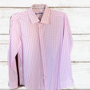 Robert Graham pink & white shirt